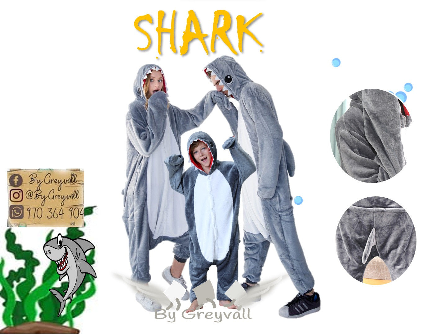 Pijama Kigurumi de animales Tiburon